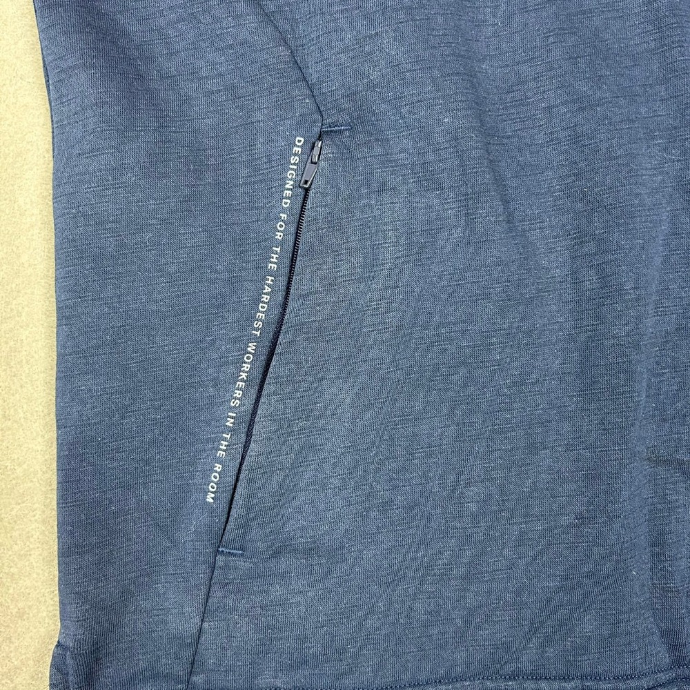Under Armour Project Rock Disrupt Sleeveless Hoodie Mens Medium Navy Blue - Picture 4 of 8